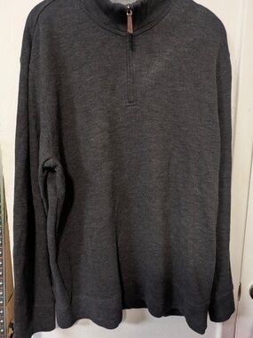 Lands' End Men's Dark Charcoal Half-Zip Sweater